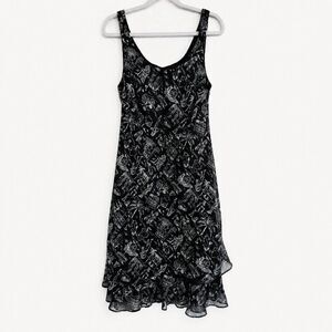 Scarlett Black Novelty Print Dress S Artsy Art Teacher Whimsical Eclectic